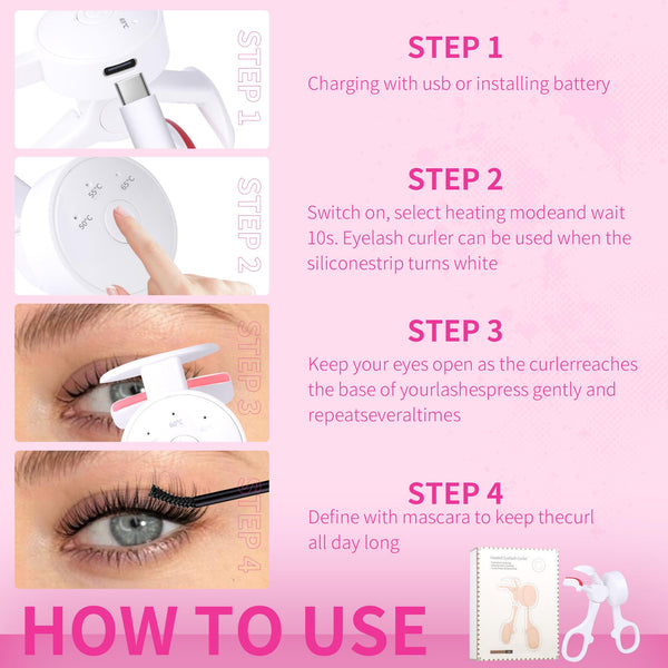 Geeneiya 2025 Heated Eyelash Curler Electronic Eyelash Curlers Curling Glam